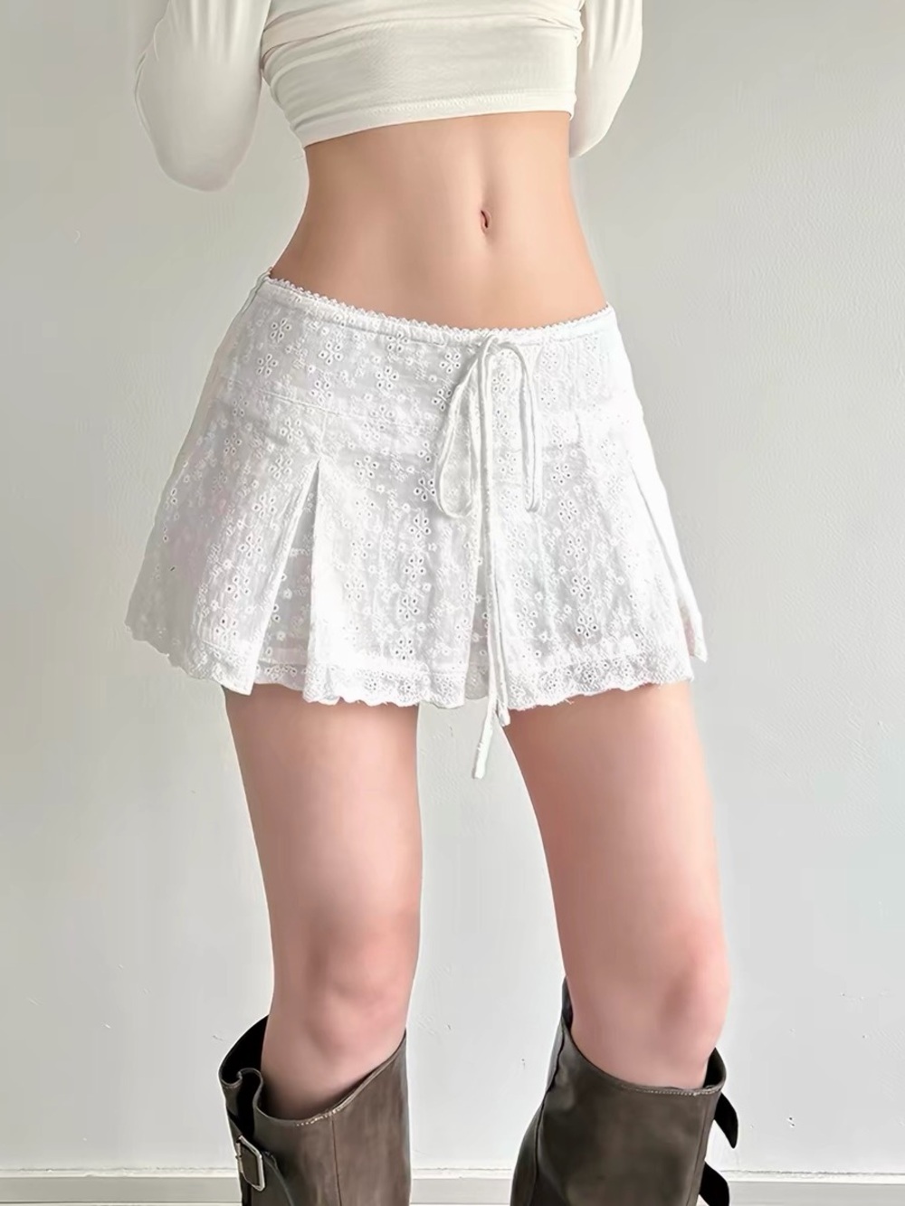 Missyoucan linen white skirt